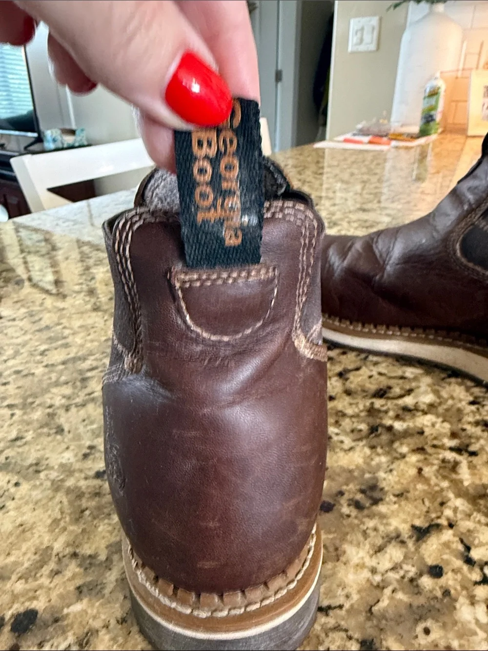 Steel Toe Work Boot Georgia Boot 12 Brown Leather Waterproof Oil Slip Resistant